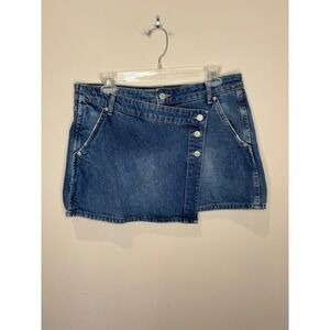 We the Free Wynne Denim Mini Skirt Sz 30 Asymmetrical Short Boho
